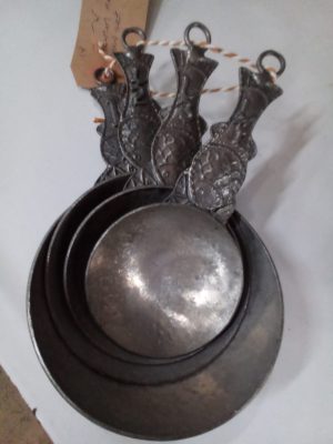 TW Pewter Measure Spoon Set w/ Fish Handles