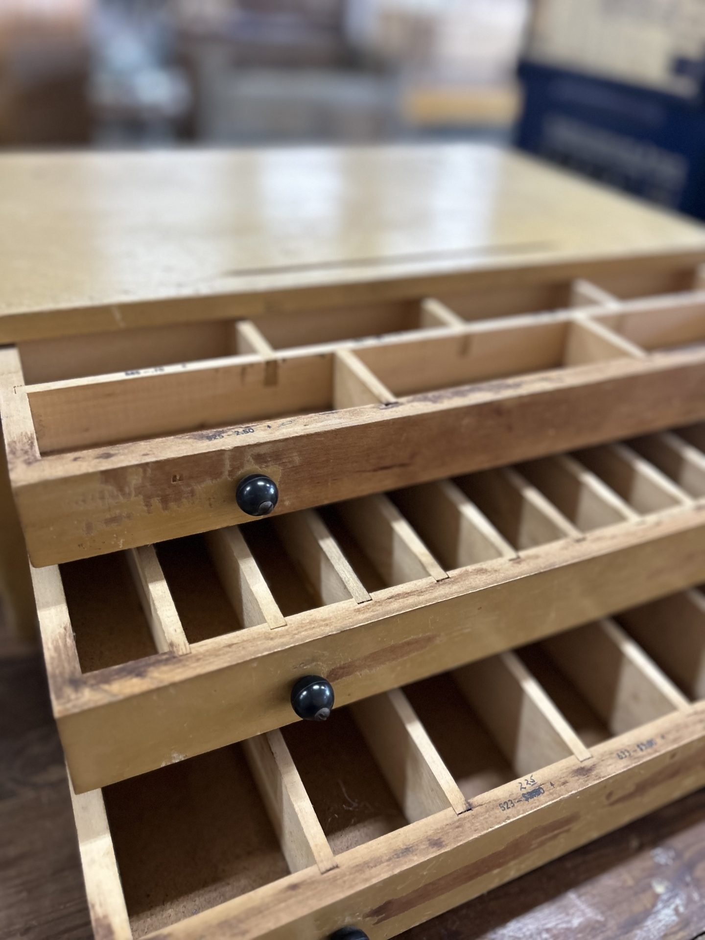 Wooden supply box picker place