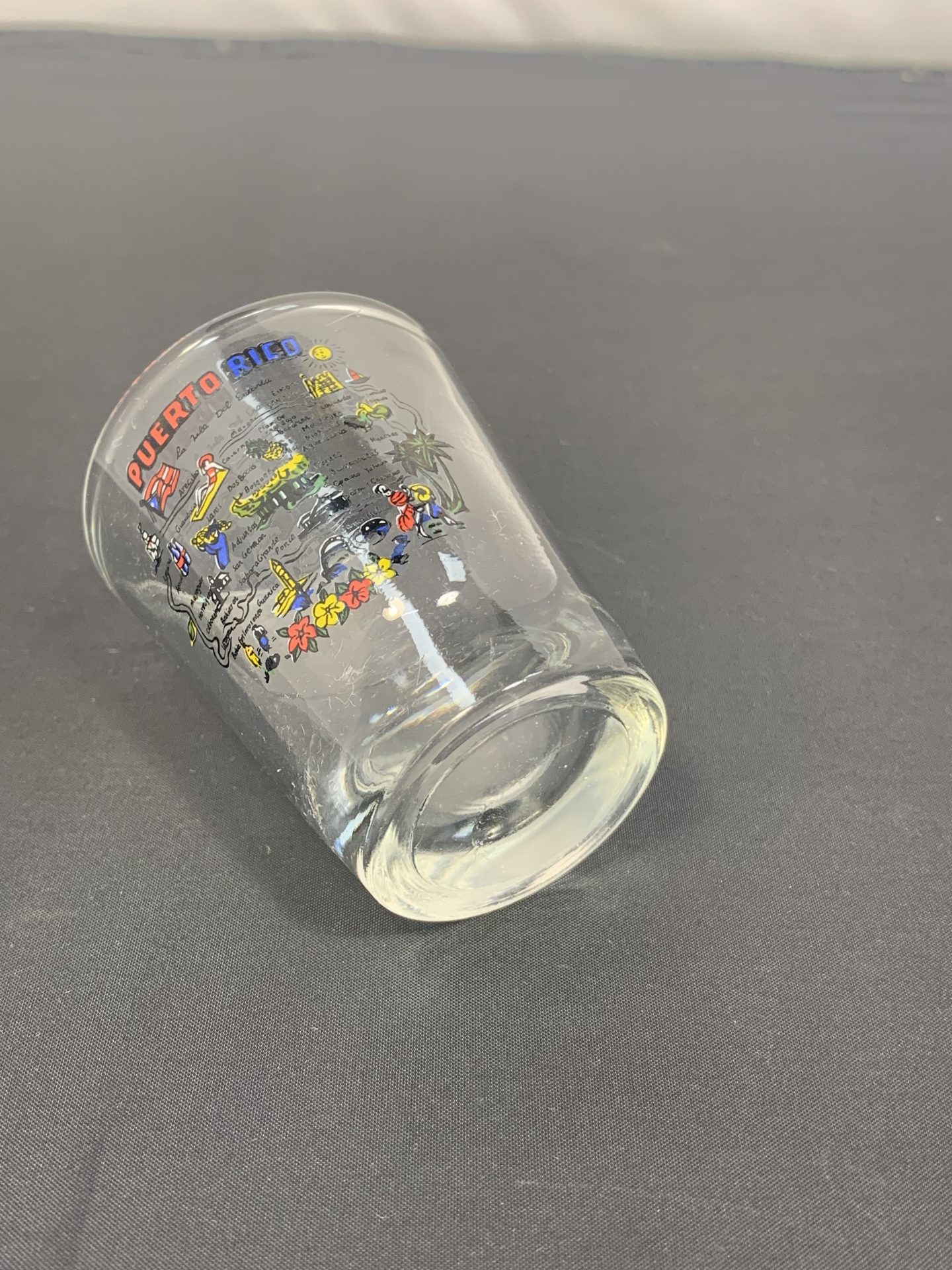 San Juan Porto Rico Shot Glass In Vetro Smerigliato - Souvenir Da Collezione Raro E Unico