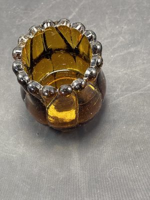 Amber Glass Toothpick Holder