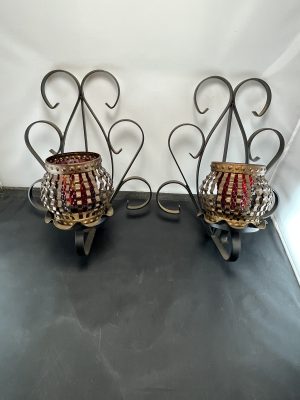 2 Wrought Iron Wall Plaques