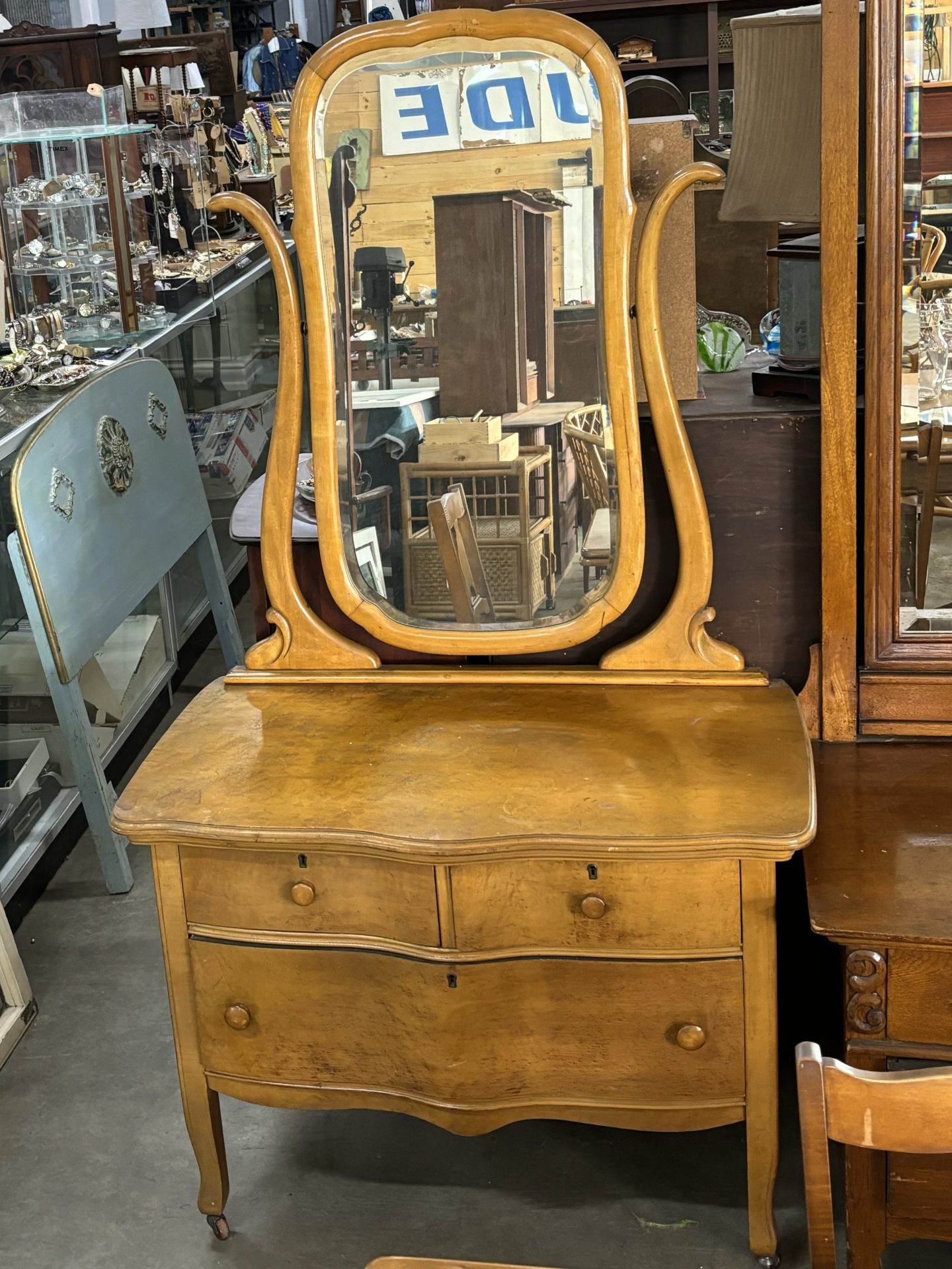 antique wood dresser 19th-Century Antique Dresser – Timeless Craftsmanship main image 1