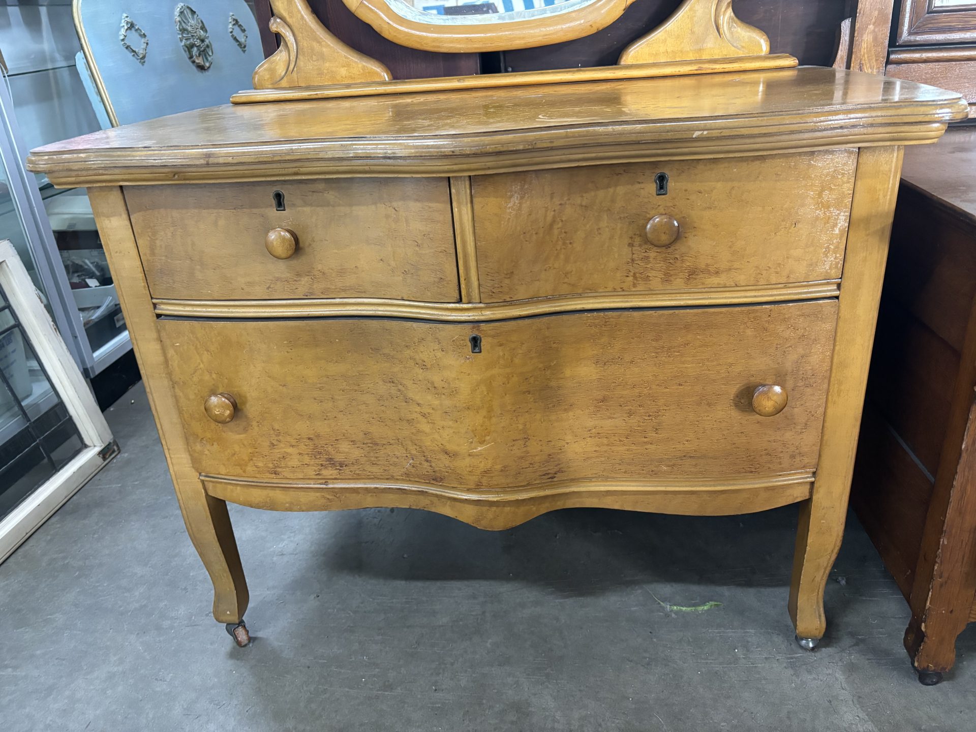 Antique Oak Dresser w/Mirror - Picker Place