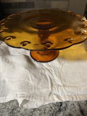 Teardrop Amber Cake Stand @DFW