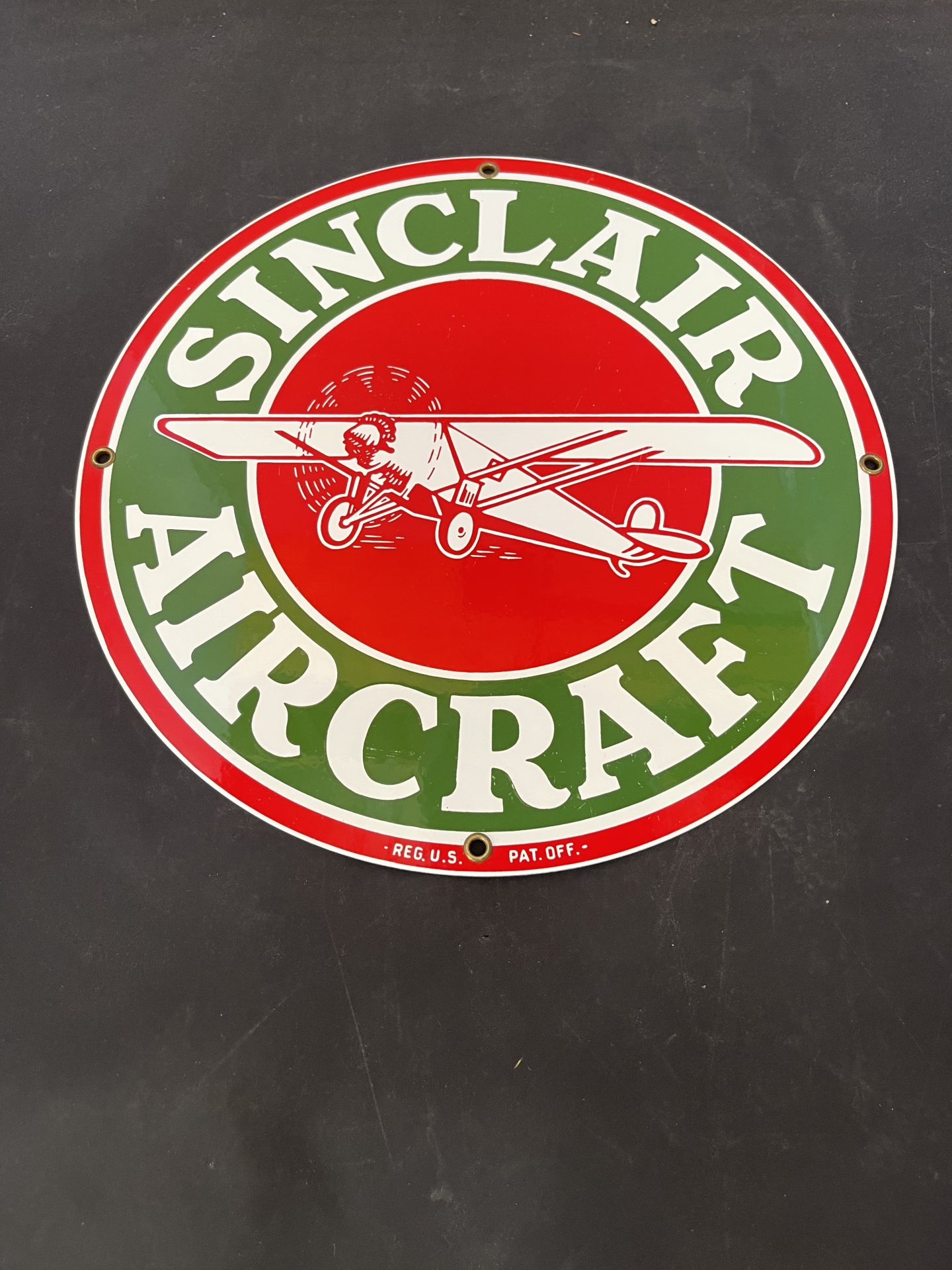 Sinclair Aircraft Metal Sign - Picker Place