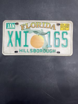 03 FL Green Letters License Plate