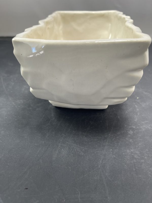 1950s McCoy Geometric White Rectangular Planter - Picker Place