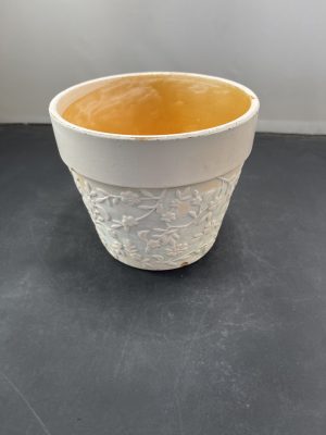 Whitewashed Terracotta Round Planter