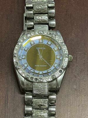 Geneva Men Rhinestone Watch