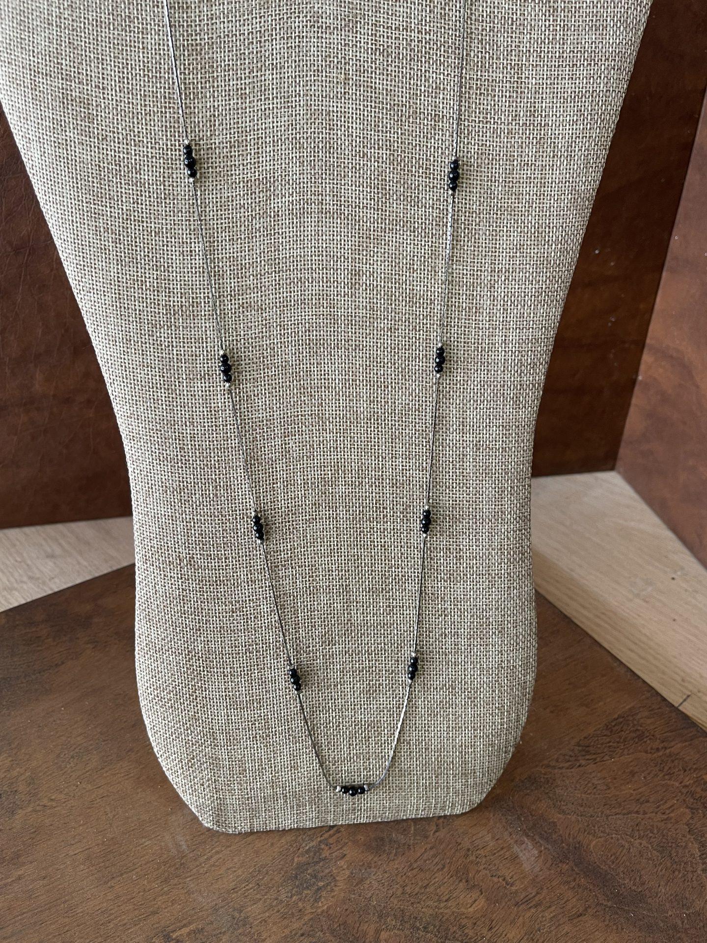 Necklace - Mini Black Bead with Pearl