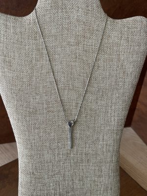Silver Tone Heart Tassel Necklace